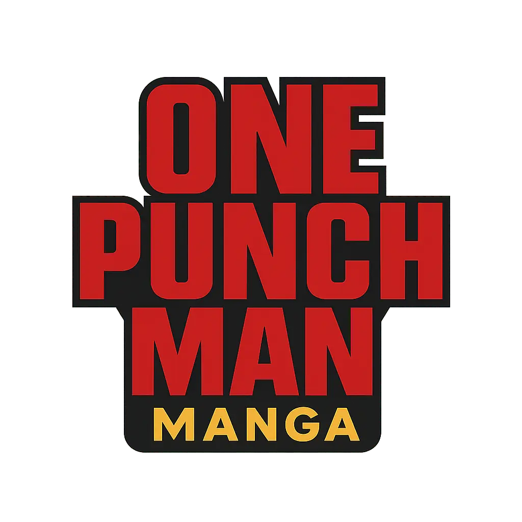 Logo with text: One Punch Man Manga