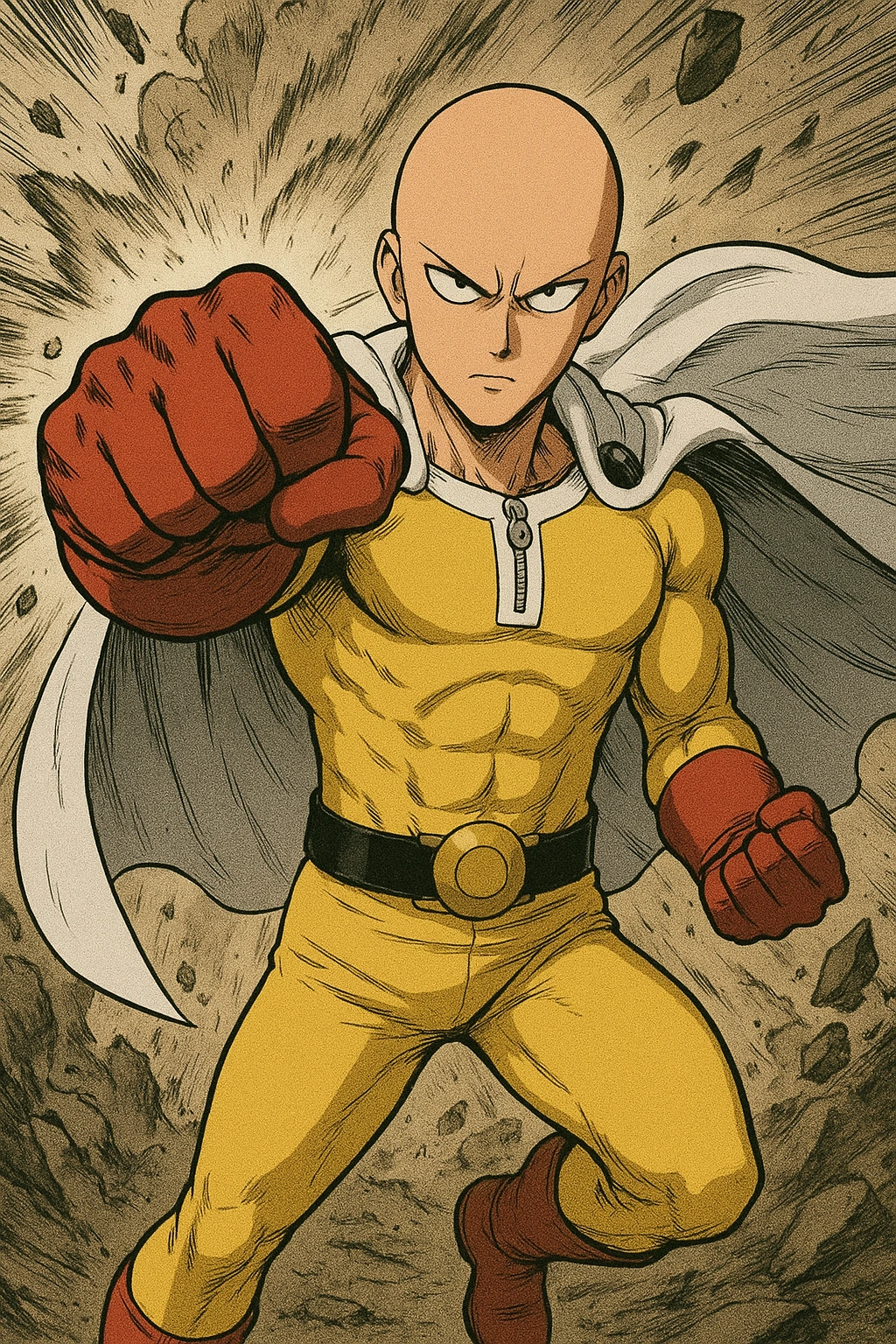 saitama one punch man power punch